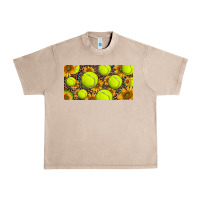 French Oak tennis ball with sunflower and racket  licence plato Urban Heavy Tee - BarkalooDesign