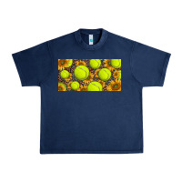 Navy tennis ball with sunflower and racket  licence plato Urban Heavy Tee - BarkalooDesign