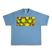 Pebble Blue tennis ball with sunflower and racket  licence plato Urban Heavy Tee - BarkalooDesign