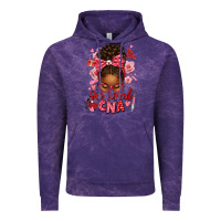 Cloud Purple one loved cna afro messy bun Vintage Hoodie - texasbilliewilder