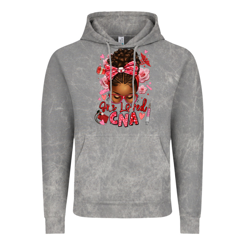 One Loved Cna Afro Messy Bun Vintage Hoodie by texasbilliewilder | Teevron