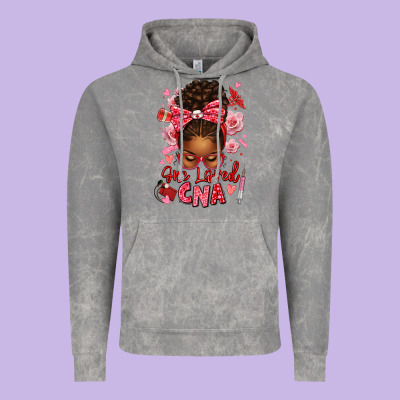One Loved Cna Afro Messy Bun Vintage Hoodie Designed By Texasbilliewilder