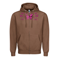 Chestnut floral breast cancer butterfly Zipper Hoodie - Jasminsmagicworld