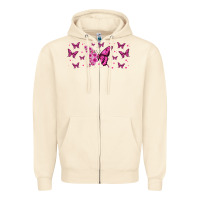 Sandshell floral breast cancer butterfly Zipper Hoodie - Jasminsmagicworld