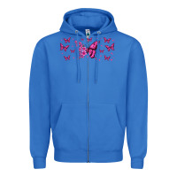 True Royal floral breast cancer butterfly Zipper Hoodie - Jasminsmagicworld
