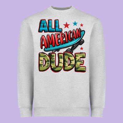 All American Dude Heavyweight Sweatshirt Designed By Zillion Design Studio