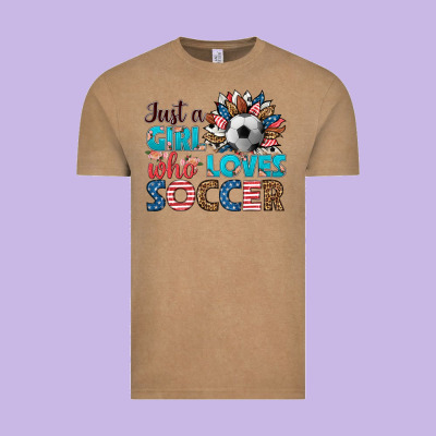 Just A Girl Who Loves Soccer Vintage Tee Designed By Hra Design Shop
