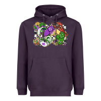 Plum gamer mardi gras game controller Heavyweight Hoodie - MaliasSmallBusiness
