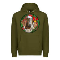 Army Green Boer Goat Christmas Premium Hoodie - LillyAllenDesigns
