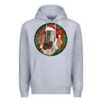 Heather Grey Boer Goat Christmas Premium Hoodie - LillyAllenDesigns