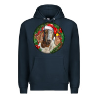 Navy Boer Goat Christmas Premium Hoodie - LillyAllenDesigns