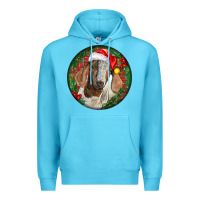 Ocean Blue Boer Goat Christmas Premium Hoodie - LillyAllenDesigns