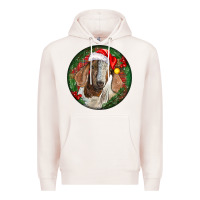 Pale Pink Boer Goat Christmas Premium Hoodie - LillyAllenDesigns