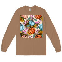 Toasted Coconut breast cancer awareness with pumpkin and leopard seamless pattern Long Sleeve Tee - BundleAndBundleShop