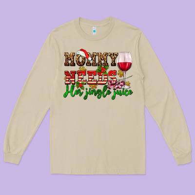 Mommy Needs Her Jingle Juice Long Sleeve Tee Designed By Adodesignshop