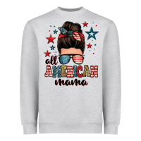 Heather Grey all american mama messy bun Heavyweight Sweatshirt - Zillion Design Studio