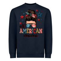 Navy all american mama messy bun Heavyweight Sweatshirt - Zillion Design Studio
