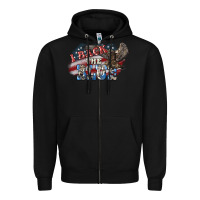 Black i back the blue eagle Zipper Hoodie - NancyCooperArtShop