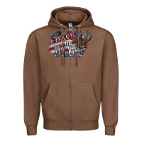 Chestnut i back the blue eagle Zipper Hoodie - NancyCooperArtShop