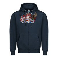 Navy i back the blue eagle Zipper Hoodie - NancyCooperArtShop