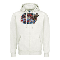 Oatmeal Heather i back the blue eagle Zipper Hoodie - NancyCooperArtShop