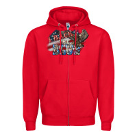 Red i back the blue eagle Zipper Hoodie - NancyCooperArtShop