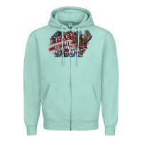 Seafoam i back the blue eagle Zipper Hoodie - NancyCooperArtShop