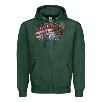 Sports Green i back the blue eagle Zipper Hoodie - NancyCooperArtShop