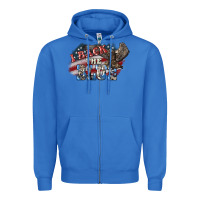 True Royal i back the blue eagle Zipper Hoodie - NancyCooperArtShop
