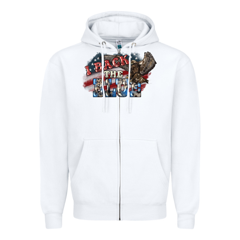 I Back The Blue Eagle Zipper Hoodie by NancyCooperArtShop | Teevron