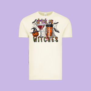 Drink Up Witches Vintage Tee Designed By Cowhidedigitalart