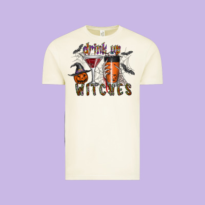 Drink Up Witches Vintage Tee Designed By Cowhidedigitalart