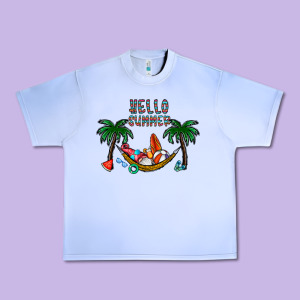 Hello Summer Urban Heavy Tee Designed By Cowhidedigitalart