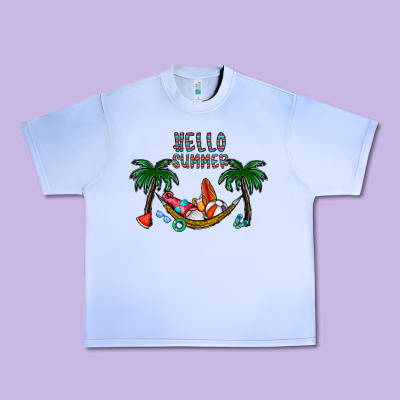 Hello Summer Urban Heavy Tee Designed By Cowhidedigitalart