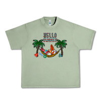 Oil Green hello summer Urban Heavy Tee - CowhideDigitalArt