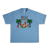 Pebble Blue hello summer Urban Heavy Tee - CowhideDigitalArt