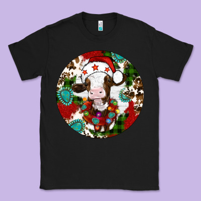 Christmas Cow Gemstone Classic Tee Designed By Artiststas