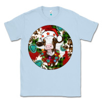Dusty Blue Christmas cow gemstone Classic Tee - Artiststas