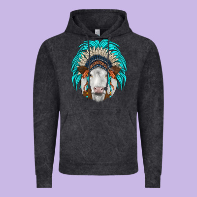 Simmental Indian Headdress Vintage Hoodie Designed By Jahusdesignshop
