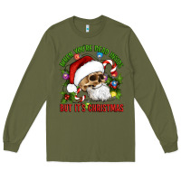 When You're Dead Inside But It's Christmas Hippie Skeleton Santa Long Sleeve Tee | Teevron