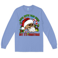 Colony Blue When You're Dead Inside But It's Christmas Hippie Skeleton Santa Long Sleeve Tee - Artiststas