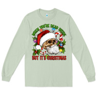 Matcha When You're Dead Inside But It's Christmas Hippie Skeleton Santa Long Sleeve Tee - Artiststas