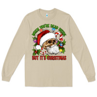 Mushroom When You're Dead Inside But It's Christmas Hippie Skeleton Santa Long Sleeve Tee - Artiststas