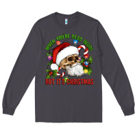 Smoke When You're Dead Inside But It's Christmas Hippie Skeleton Santa Long Sleeve Tee - Artiststas