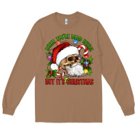 Toasted Coconut When You're Dead Inside But It's Christmas Hippie Skeleton Santa Long Sleeve Tee - Artiststas