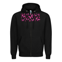 Black breast cancer butterflies Zipper Hoodie - Jasminsmagicworld