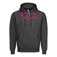 Charcoal Heather breast cancer butterflies Zipper Hoodie - Jasminsmagicworld