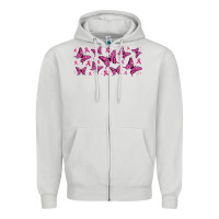 Dove Grey breast cancer butterflies Zipper Hoodie - Jasminsmagicworld
