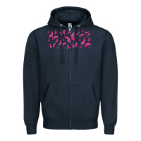 Navy breast cancer butterflies Zipper Hoodie - Jasminsmagicworld