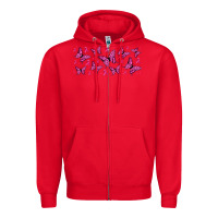 Red breast cancer butterflies Zipper Hoodie - Jasminsmagicworld